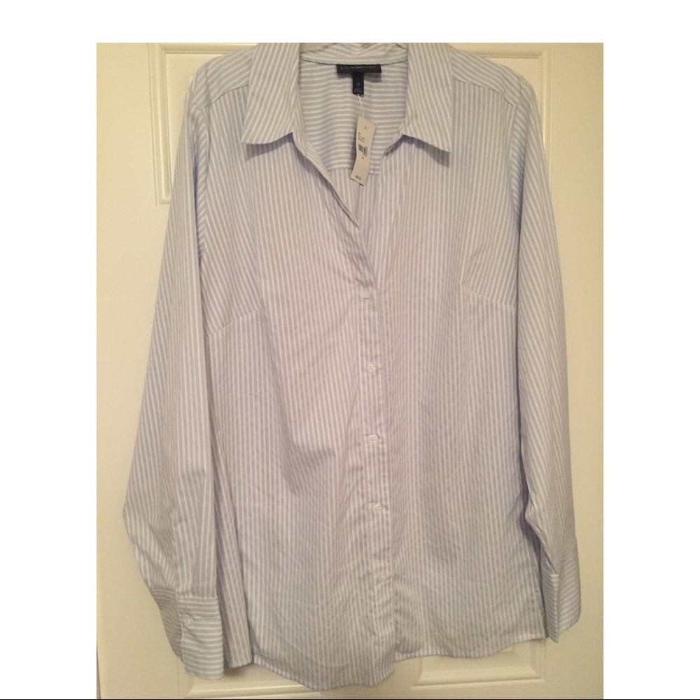 Lane Bryant Perfect Shirt - Blue and White Stripe